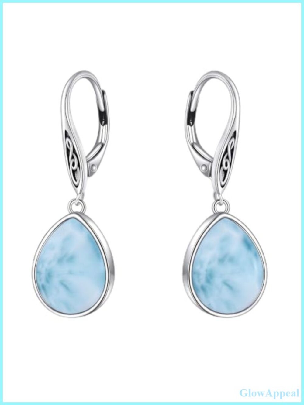 Natural Gemstone Dangle Leverback Earrings Oxidized Silver